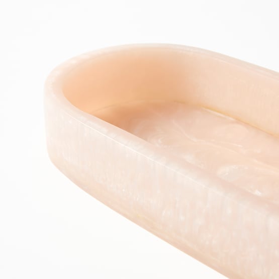 Celeste Pink Resin Oval Trinket Tray