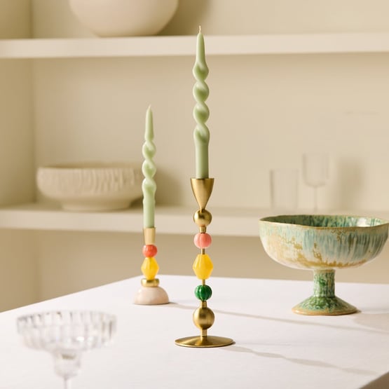 Belize Gold & Multi Candle Holder