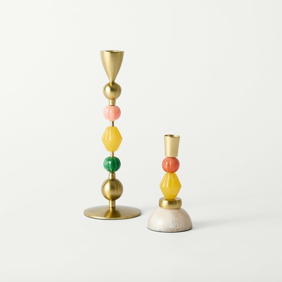 Belize Gold & Multi Candle Holder