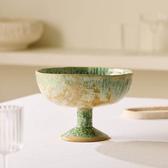 Atlantis Green Pedestal Bowl