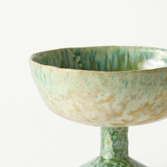 Atlantis Green Pedestal Bowl