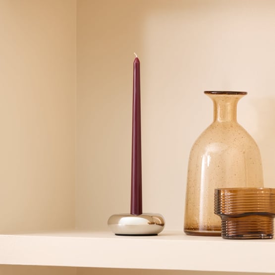 Aluma Burgundy Taper Candles Pack of 3