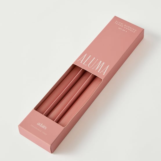 Aluma Rose Taper Candles Pack of 3
