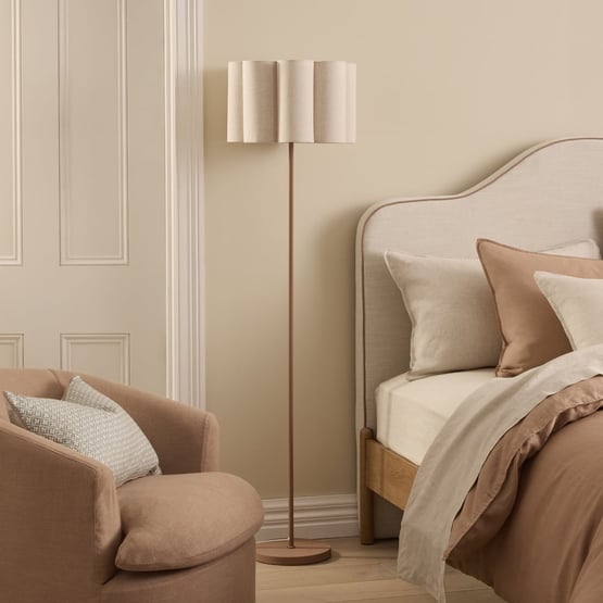 Cliveden Linen & Hazelnut Floor Light