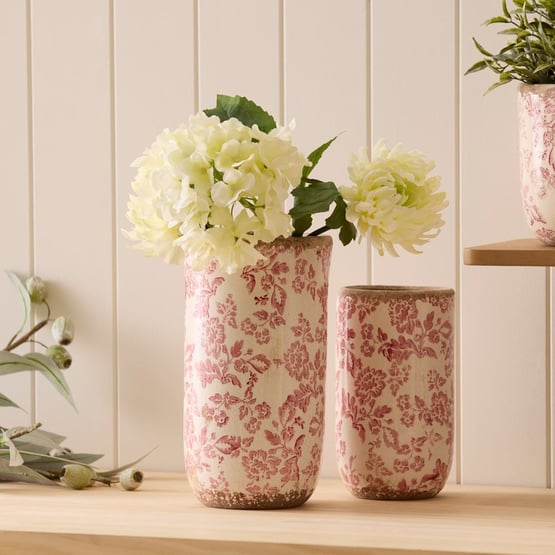 Provence Pink & White Vase