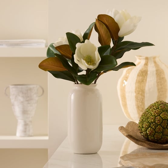 Magnolia Flower in Ceramic Vase