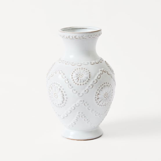 Isabella Reactive White Tall Vase