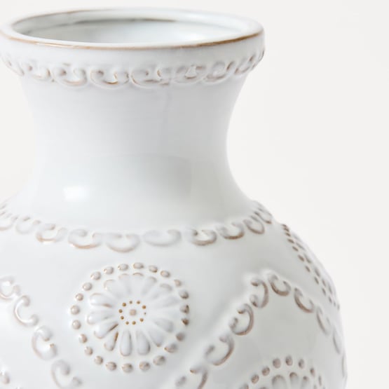 Isabella Reactive White Tall Vase