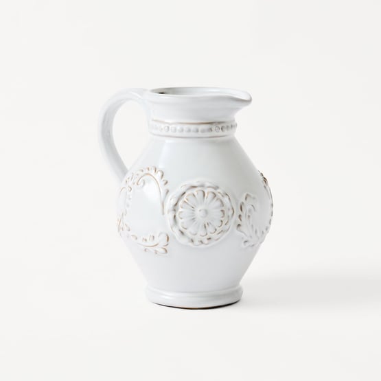 Isabella Reactive White Jug Vase
