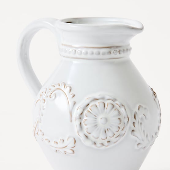 Isabella Reactive White Jug Vase