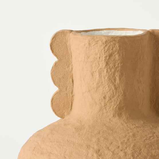 Zola Terracotta & White Round Vase