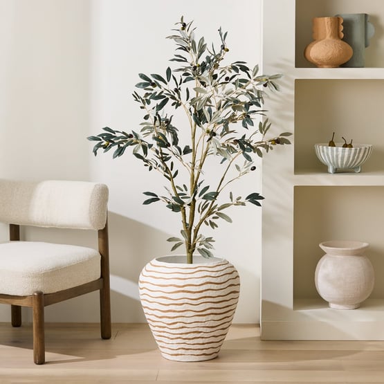 Zola Terracotta & White Pot