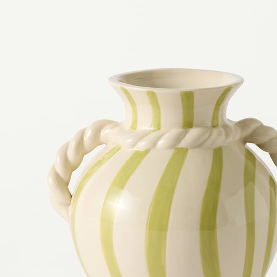 Sienna White & Green Round Vase