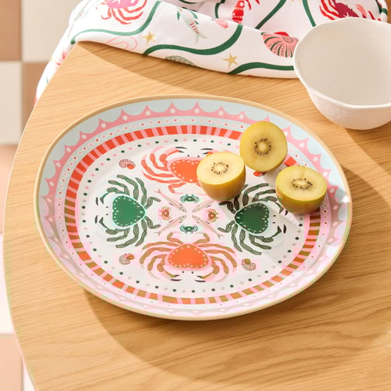 La Mer Coastal Crab Melamine Round Platter