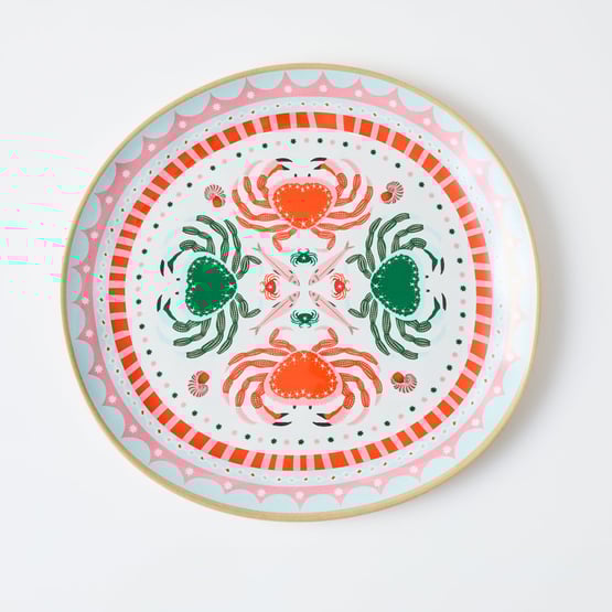 La Mer Coastal Crab Melamine Round Platter