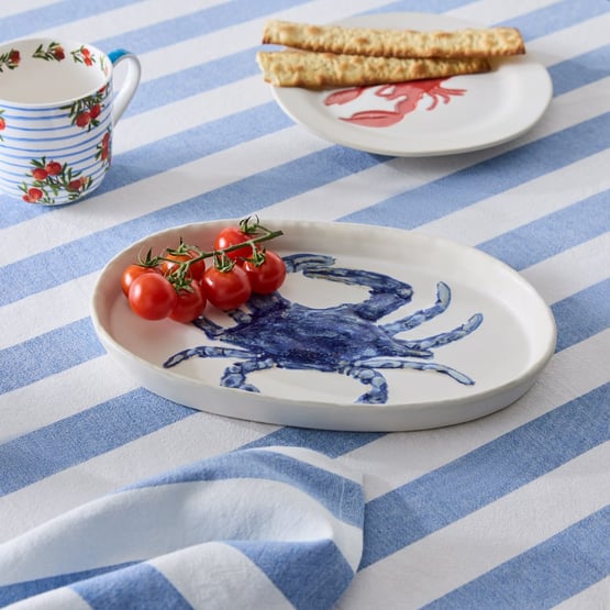 Marine Life Crab Oval Platter