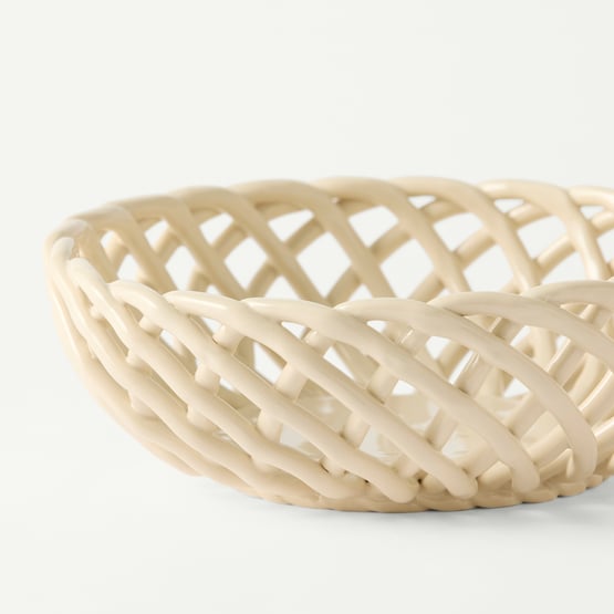 Lattice Beige Large Bowl