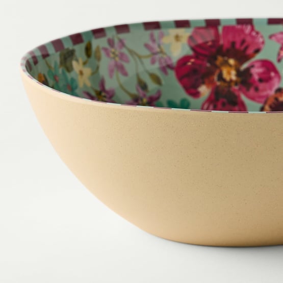 Camille Melamine Seaspray Floral Salad Bowl