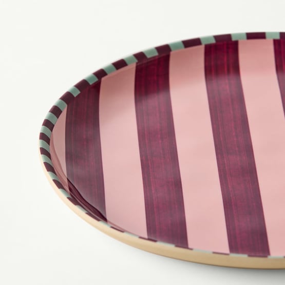 Camille Melamine Stripe Dinner Plate