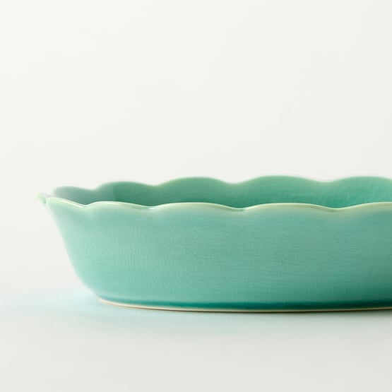 Fleur Dusty Jade Oval Serving Dish