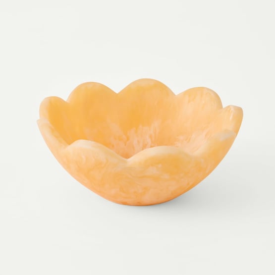 Calypso Resin Matte Peach Scalloped Bowl