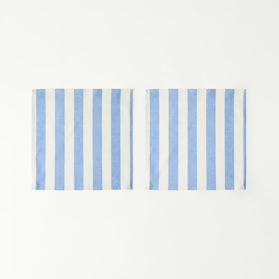 Ava Stripe Blue & White Napkins Pack of 2