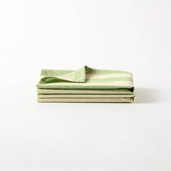Ava Green & Light Green Stripe Napkins Pack of 2