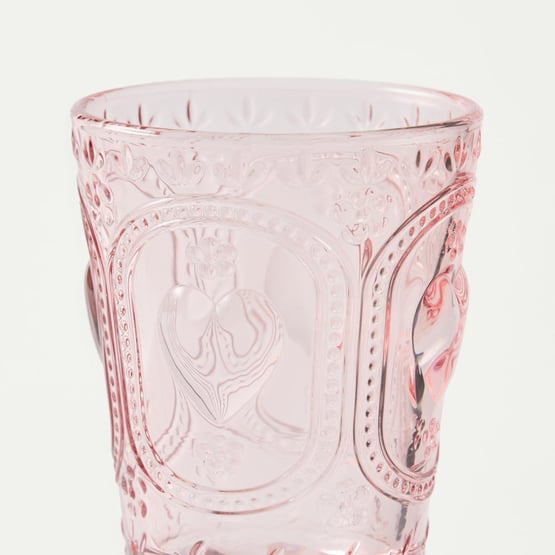 Heart Rose Pink Wine Glass Pack of 2