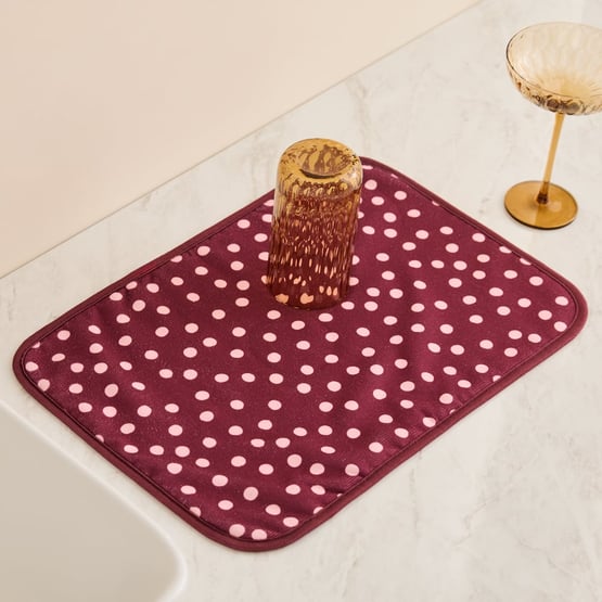 Harper Rose & Burgundy Spot Reversible Drying Mat