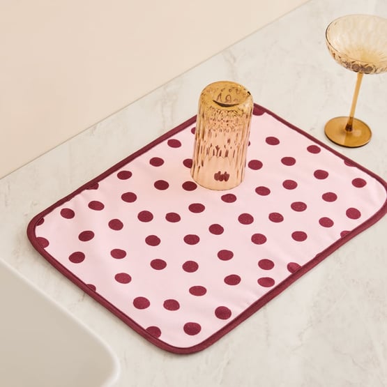 Harper Rose & Burgundy Spot Reversible Drying Mat