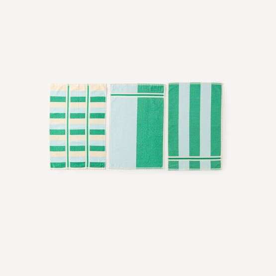 Australian Cotton Apple Stripe Tea Towel Pack of 3
