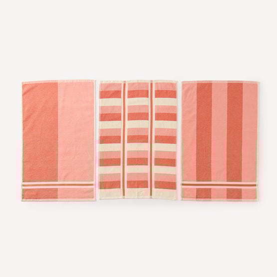 Australian Cotton Ginger Stripe Tea Towel Pack of 3