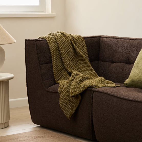 Hallstatt Olive Chunky Knit Throw