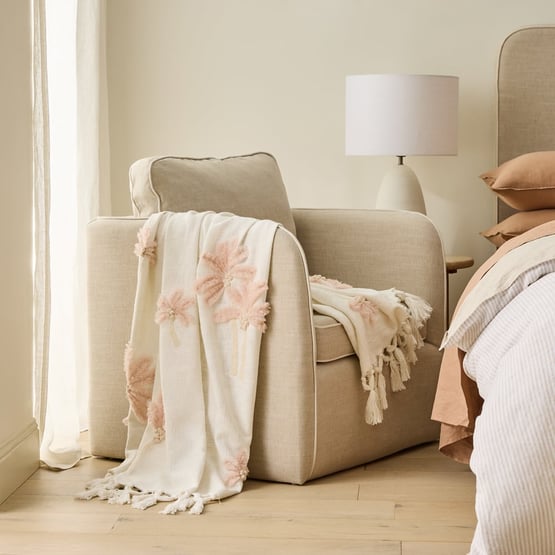 Falls Pink Palm Throw