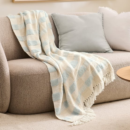 Chicago Sky Blue Check Throw