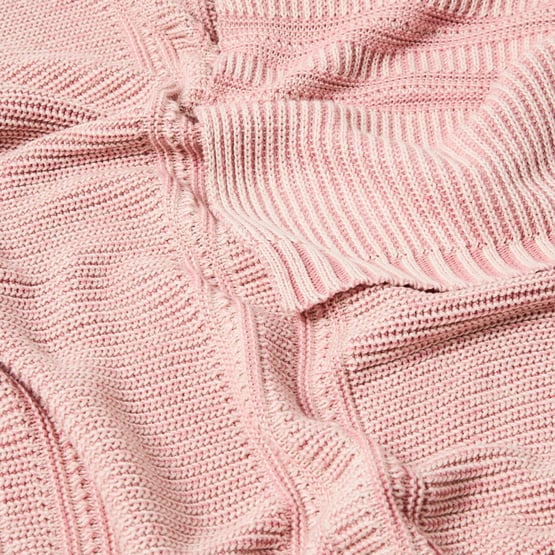 Buxton Blush Knit Throw