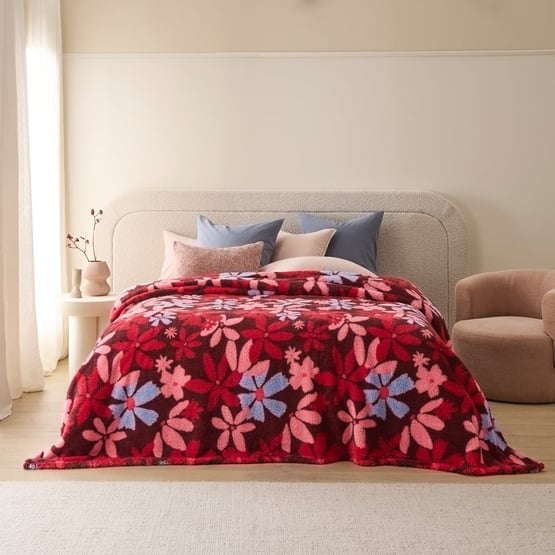 Cloud Adelaide Floral Pinks Blanket