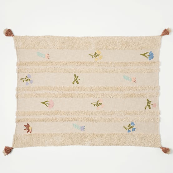 Lulu Straw & Natural Stripe Throw	
