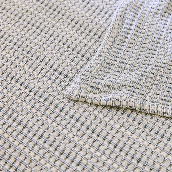 Bowie Blue & Natural Blanket