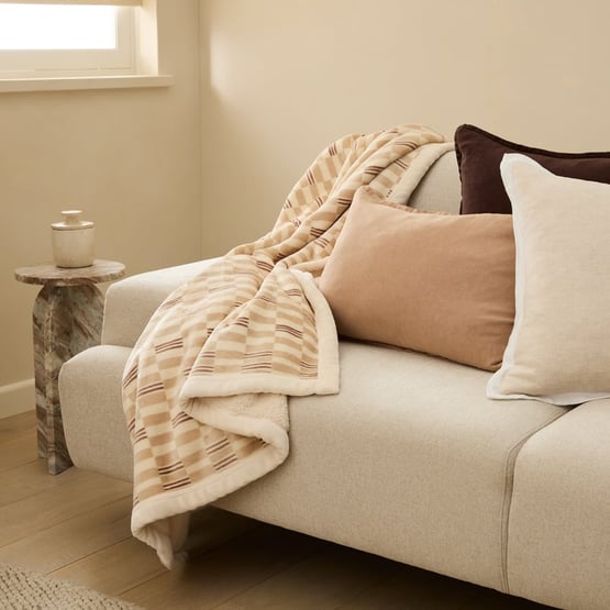 Natural Tile Sherpa Throw