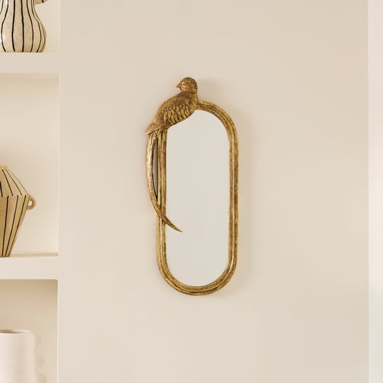 Gold Oval Aviary Mirror