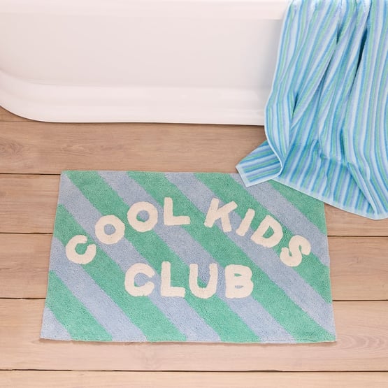 Cool Kids Club Green Stripe Bath Mat