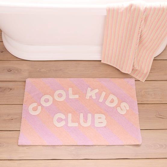 Cool Kids Club Pink Stripe Bath Mat