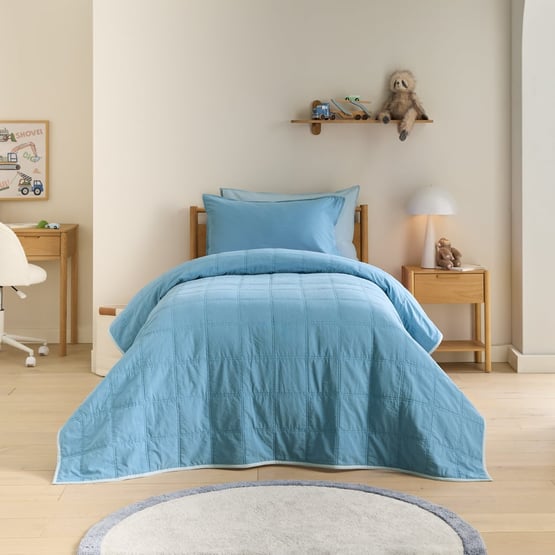 Stonewashed Chambray & Denim Quilted Coverlet