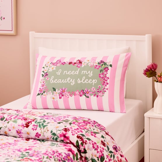 Berry Floral Text Pillowcase