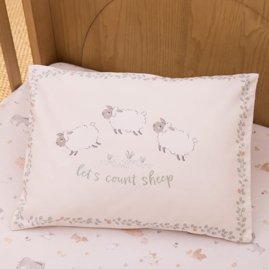 Let's Count Sheep Cot Text Pillowcase