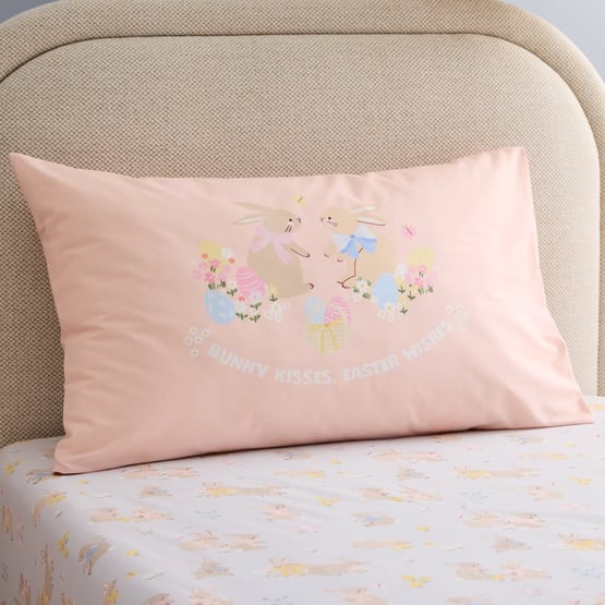 Easter Wishes Pale Pink Pillowcase