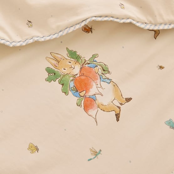 Peter Rabbit Natural Quilted Cot Quilt Cover Set