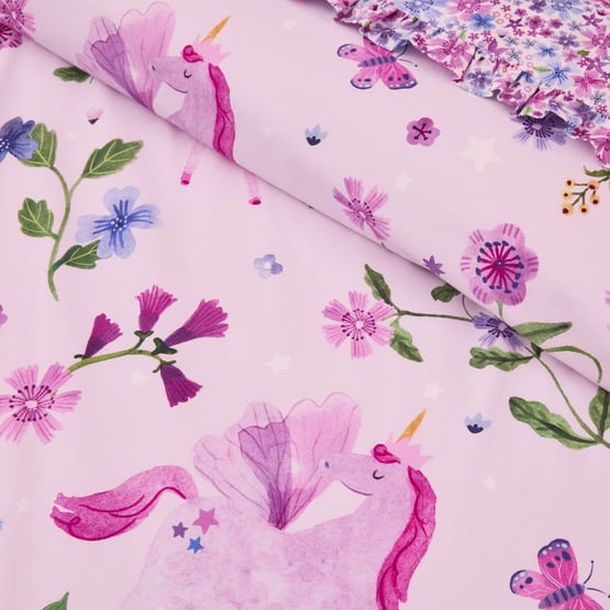 Meadow Unicorn Pink Quilt Cover Set
