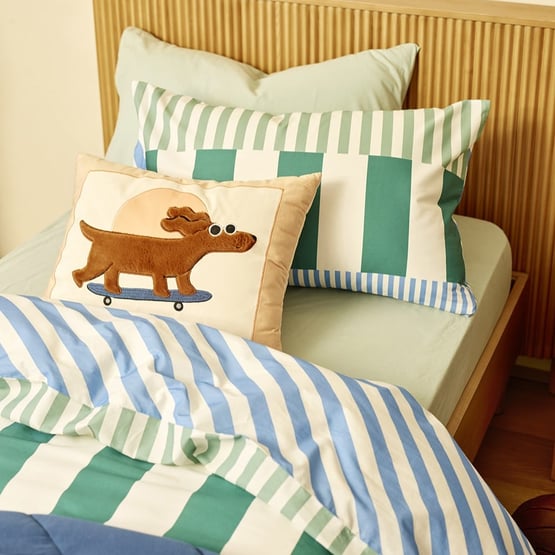Bowie Blue Quilt Cover Set